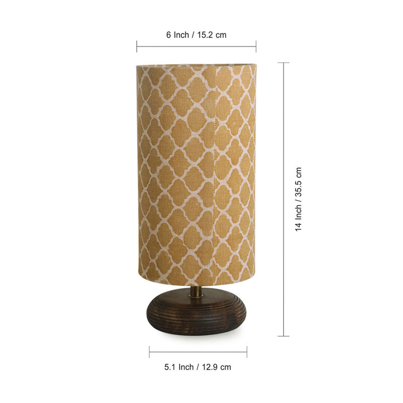 Hemang Handcrafted Mango Wood Table Lamp - Brown media 6