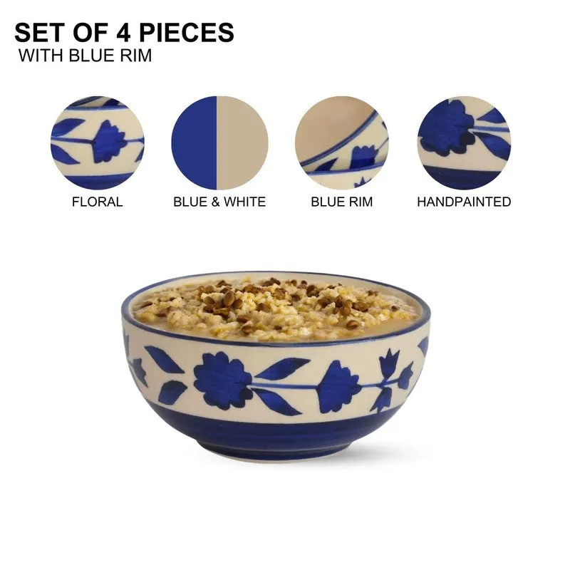 Niblet Ceramic Snack Bowls (Blue, 180 mL Each) - Set Of Four media 5