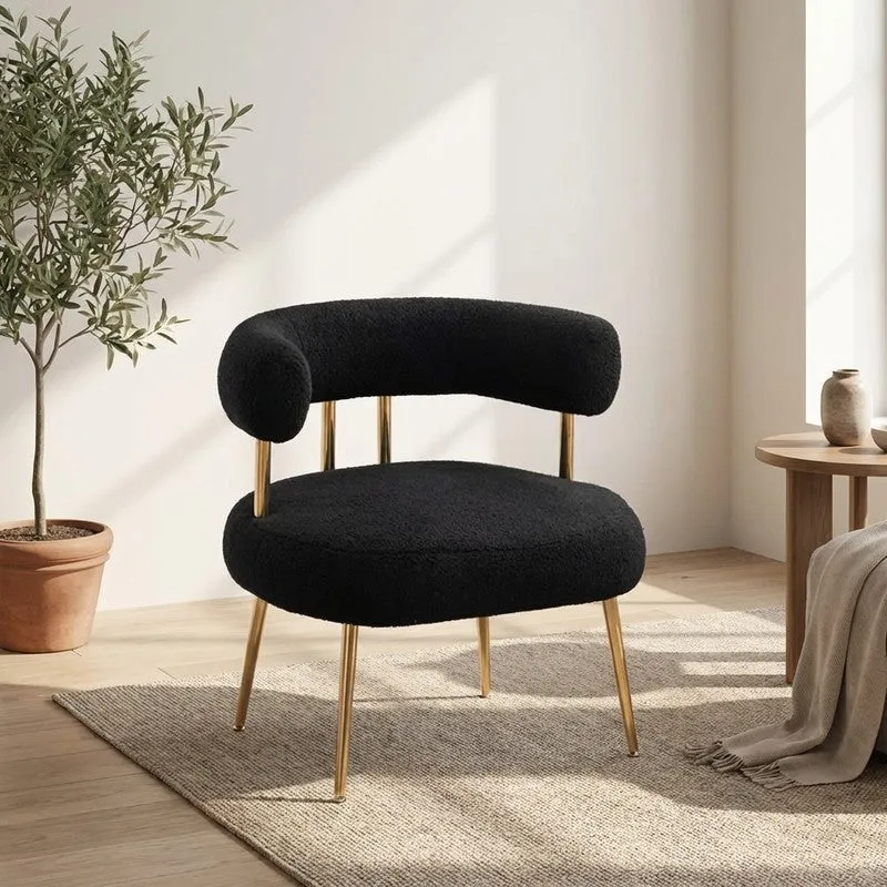 Calyra Neem Wood Accent Chair - Black media 1
