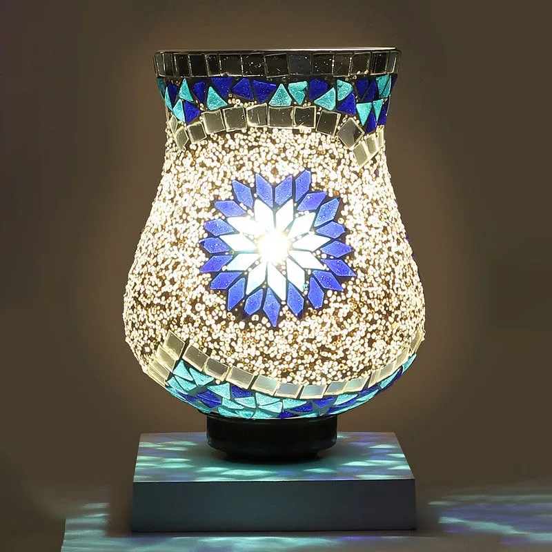 Chromabeam Mosaic Glass Table Lamp With Wooden Base media 8