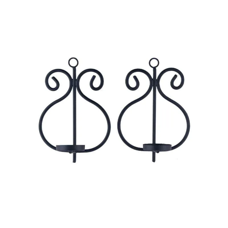 Seina Black Frame Sconce Candle Holder (Red) - Set Of Two media 4