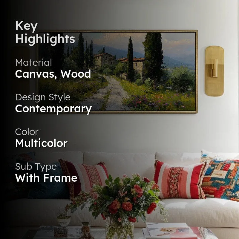 Serene Walk Canvas Wall Painting With Frame media 2