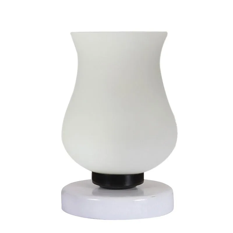 Milkyway Glass Table Lamp With Wooden Base - White media 5