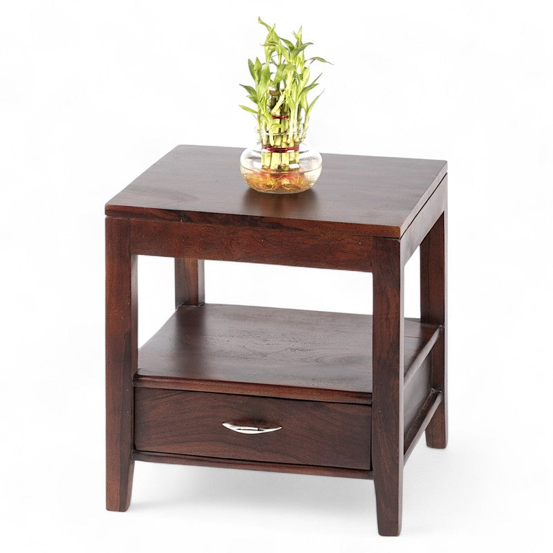 Vverix Sheesham Wooden Side & Bedside Table - Dark Brown media 4