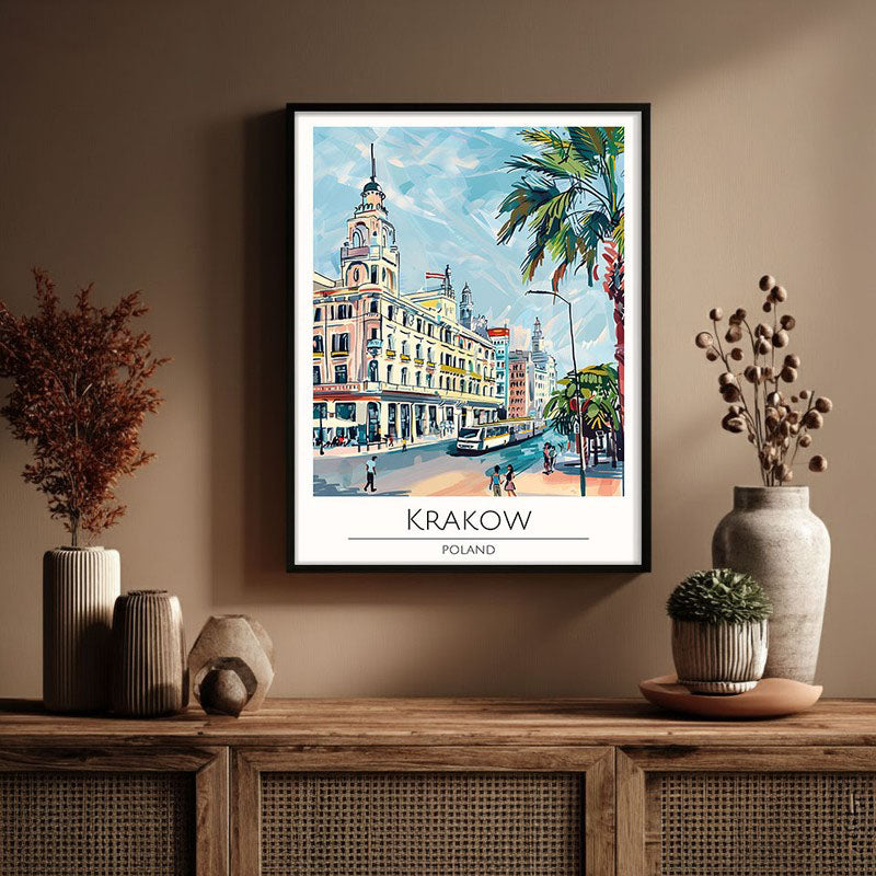 Vintage Krakow Framed Canvas Wall Painting media 3
