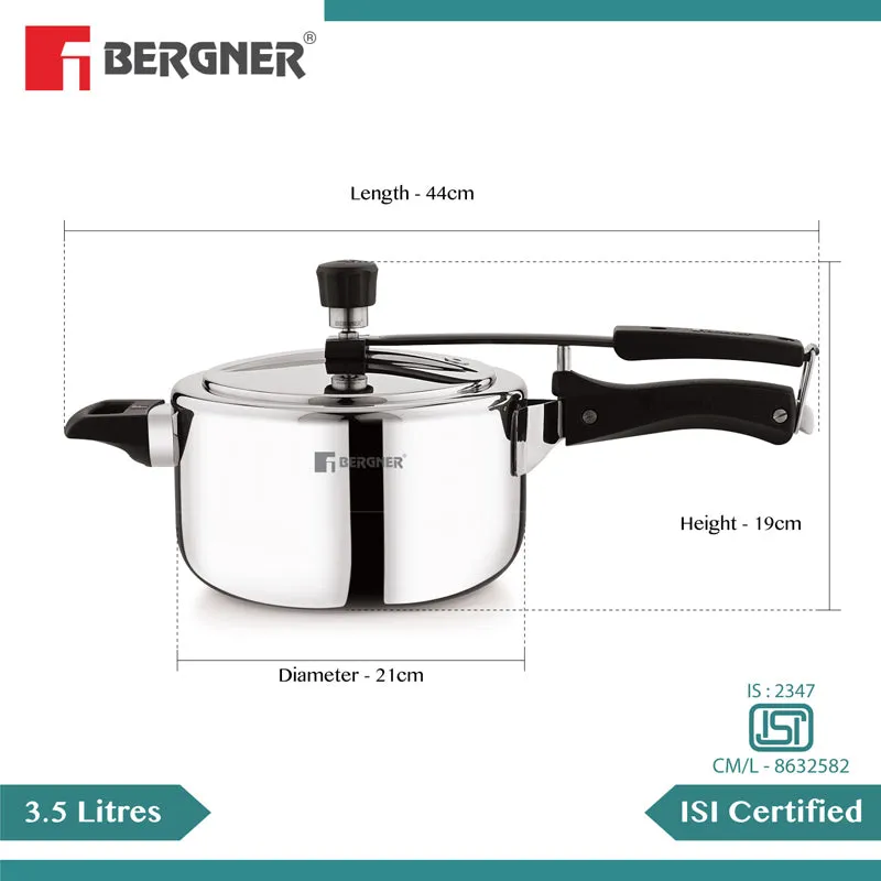 Bergner Stainless Steel Pressure Cooker With Inner Lid - 3500 mL media 8