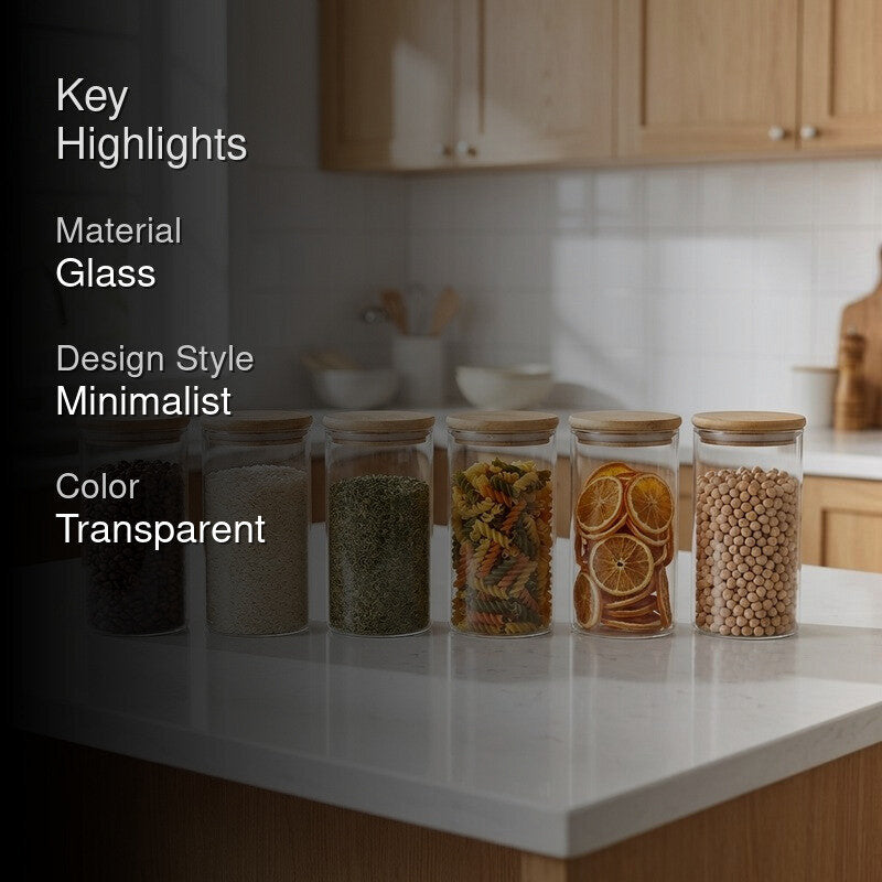 Pure Harvest Glass Jar (1000 mL Each) - Set Of Six media 2