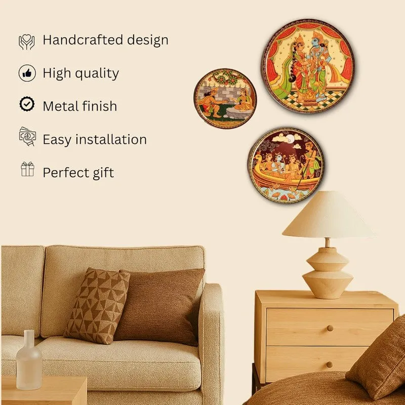 Pattachitra Ramayana Wall Plate - Set Of Three media 3