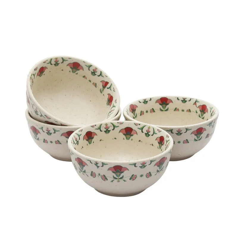 Rosette Multicolor Stoneware Serving Bowls (260 mL) - Set Of Four media 3