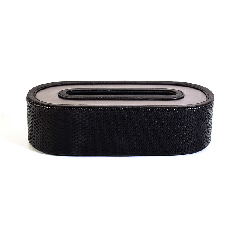 Tishue Curve Faux Leather Tissue Box - Black media 3