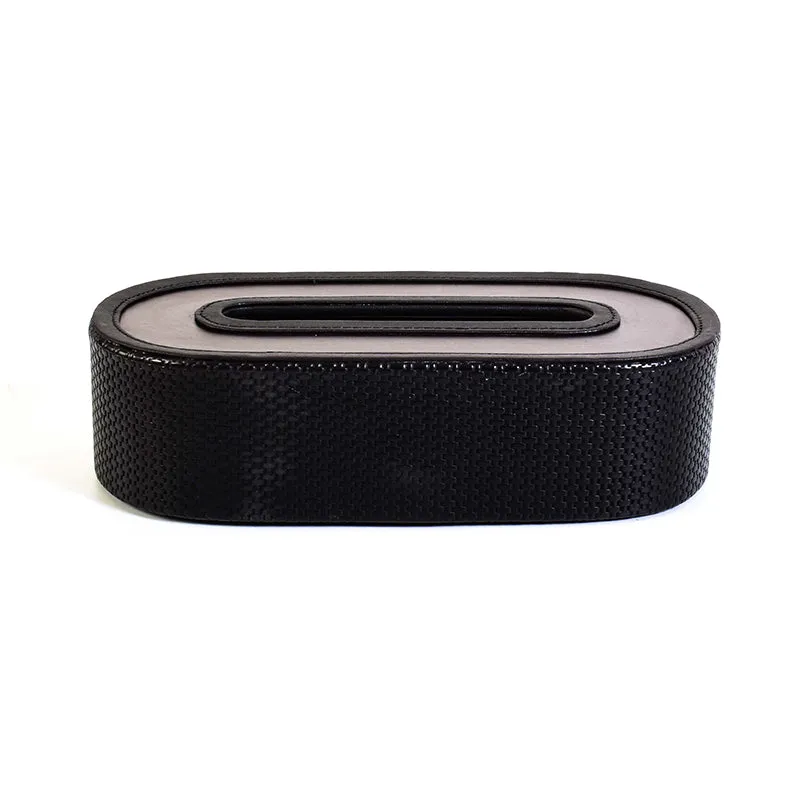 Tishue Curve Faux Leather Tissue Box - Black media 3