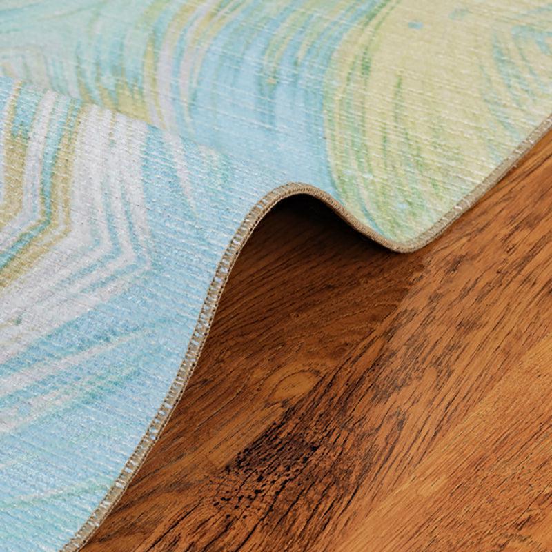 Durin Abstract Polyester Anti-Skid Carpet - Sky Blue media 7