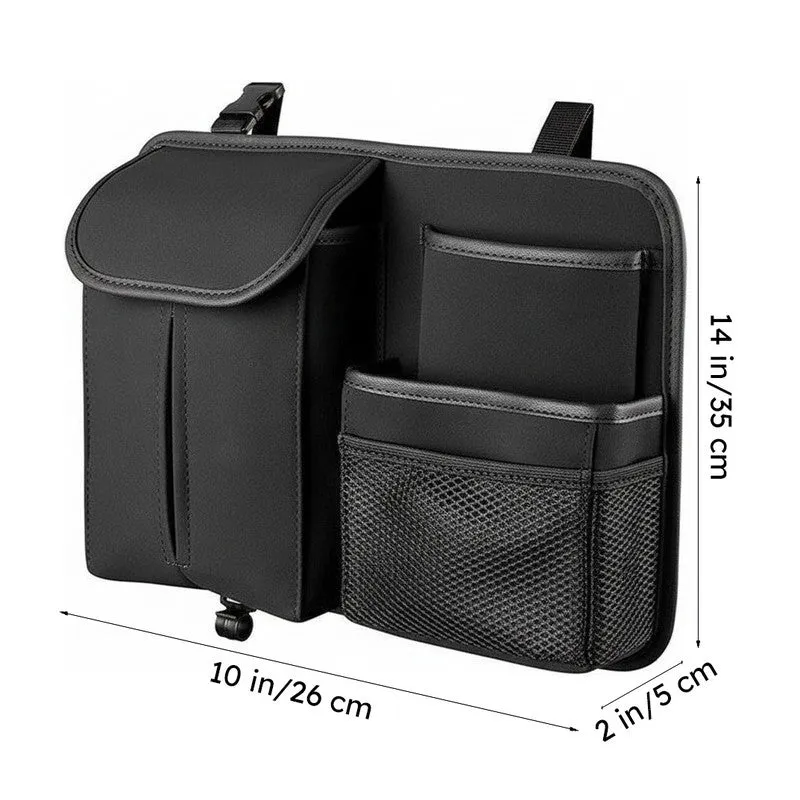 Seat Neat Oxford Fabric Car Seat Organizer - Black media 8