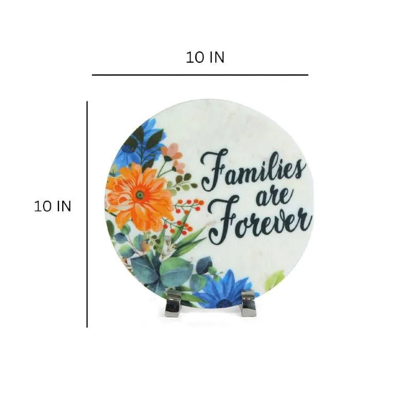 Families Are Forever Floral Printed Marble Showpiece media 6