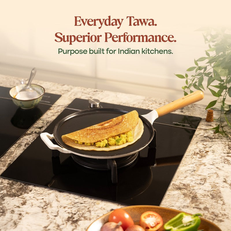 Cumin Co Enamel Cast Iron Dosa Tawa (Rust,Black) - 28 cm media 10