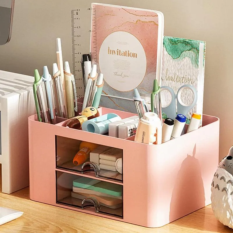 Space Ace Plastic Desk Organiser - Pink media 1