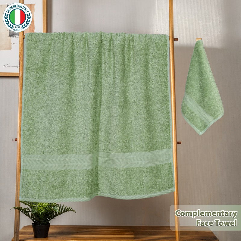 PlushAura Cotton Bath Towel (Olive) media 4