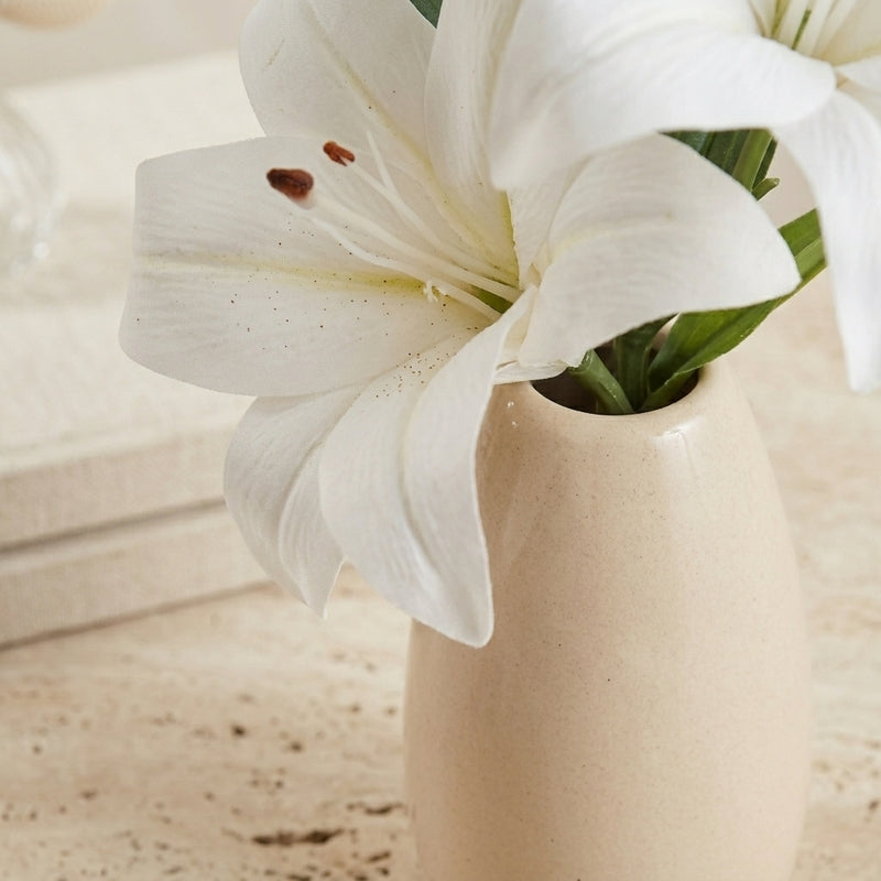 Faux Everlasting Lily Flower Stick - Pristine White media 2