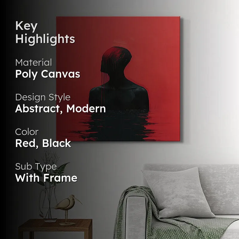 Silhouette Man On Red Background Wall Painting media 2