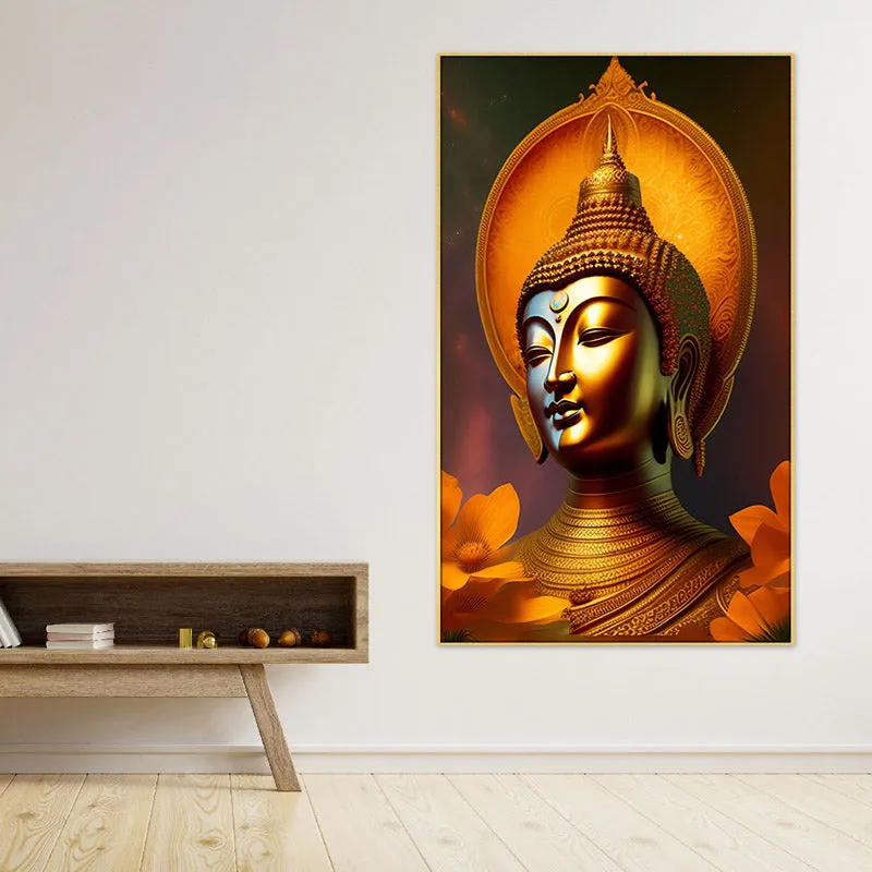 Buddha Golden Aura Canvas Wall Painting media 3