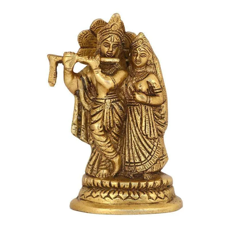 Divine Brass Radha Krishna Idol media 4