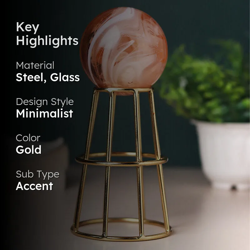 Aiofe Orb Showpiece - Peach & Gold media 2