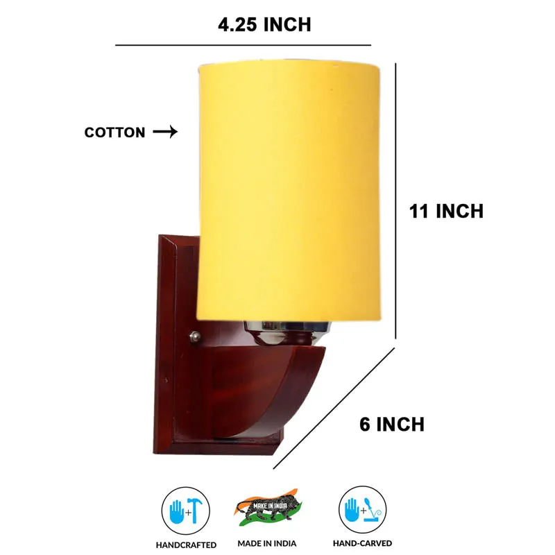 Tangerine Cylindrical Wooden Wall Lamp media 7
