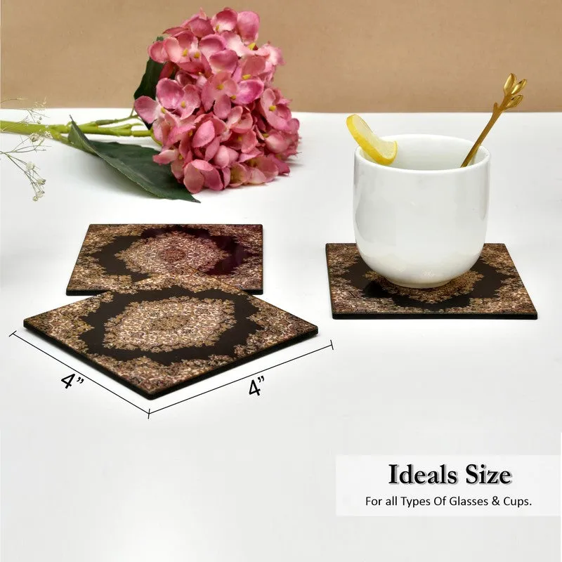 Nature Inspired Wooden Coasters Coasters with Holder - Seven Piece Set media 7
