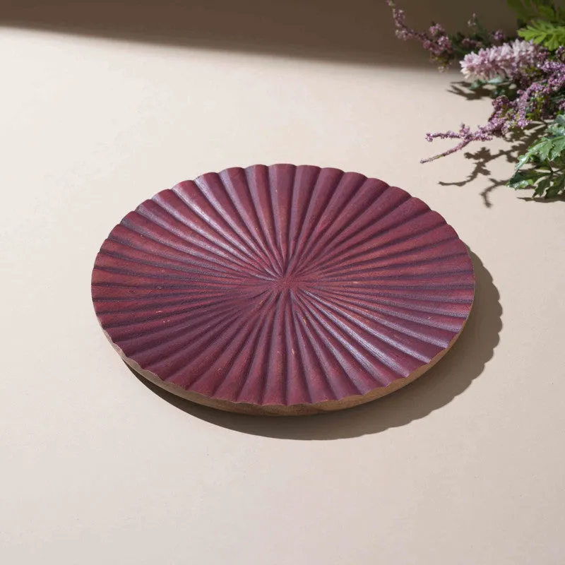 Opulence Handcrafted Mango Wood Platter - Plum media 4