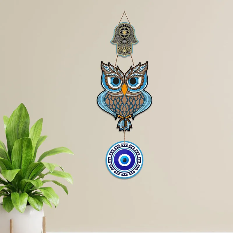 Owl Nazar III Polyester & MDF Wall Hanging media 3