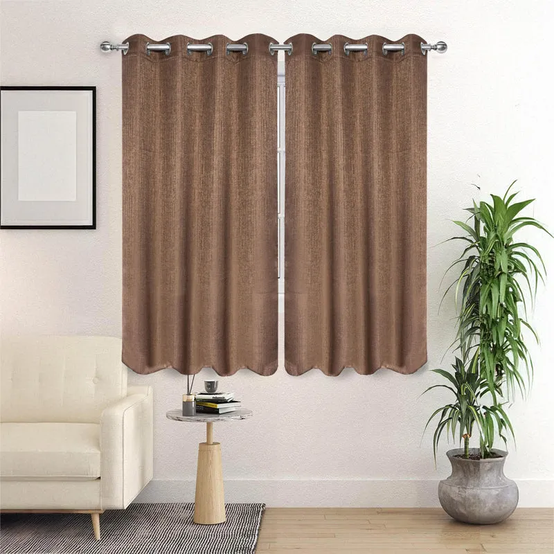 Saral Home Auriel Room Darkening Curtain (Brown) - Set Of Two media 3