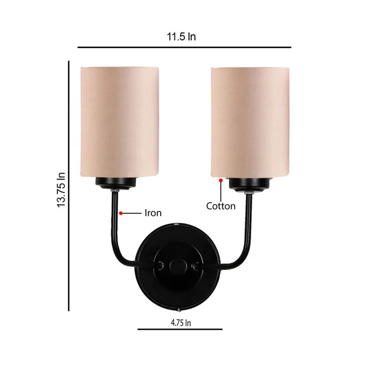 DualAura Muted Beige Jute Wall Lamp - 10