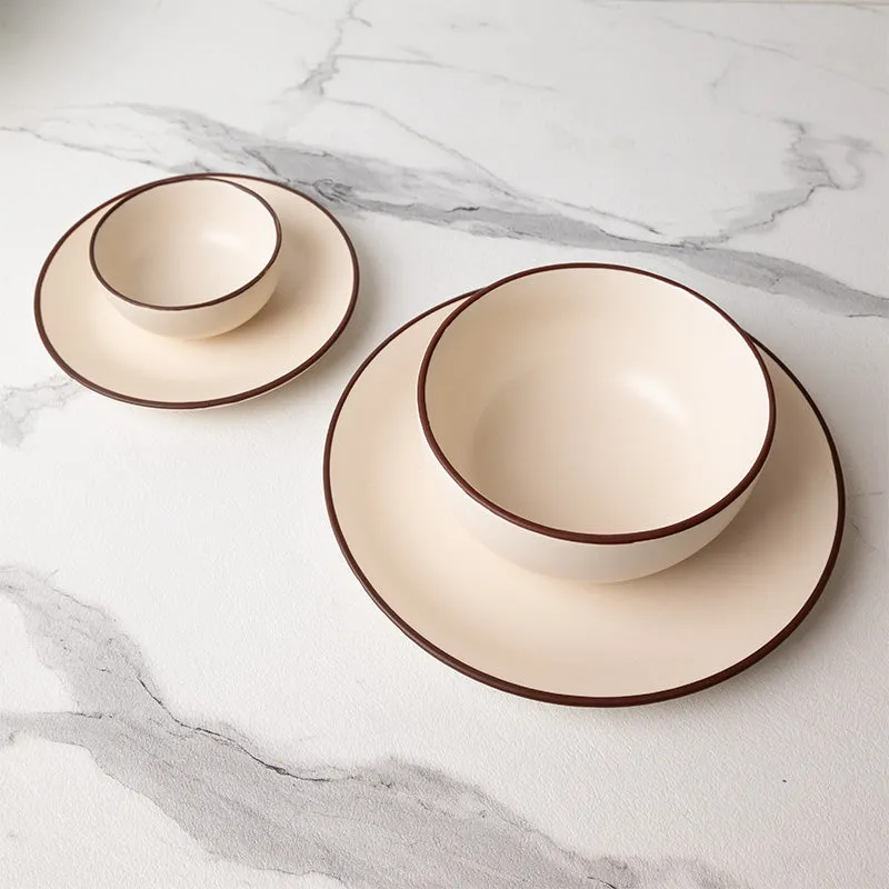 Riddo Off-White Ceramic Dinnerware Set - 20-Piece Elegant Dining Collection media 3