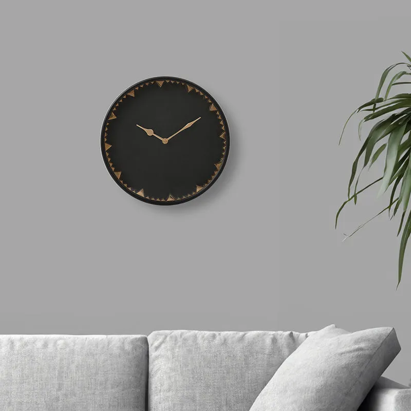 Tick-Tock Wall Clock - Black & Gold media 1