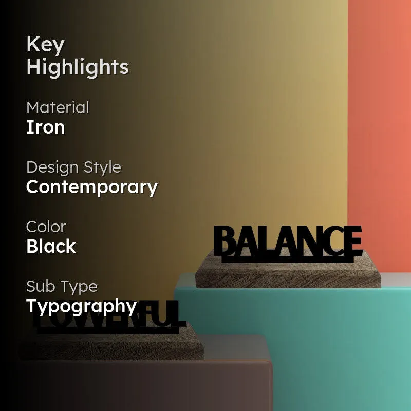 Dynamic Equilibrium Typography Showpiece - Set Of Two media 2