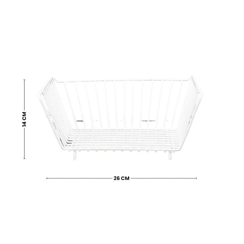 Metal Organiser Iron Storage Basket - White media 5