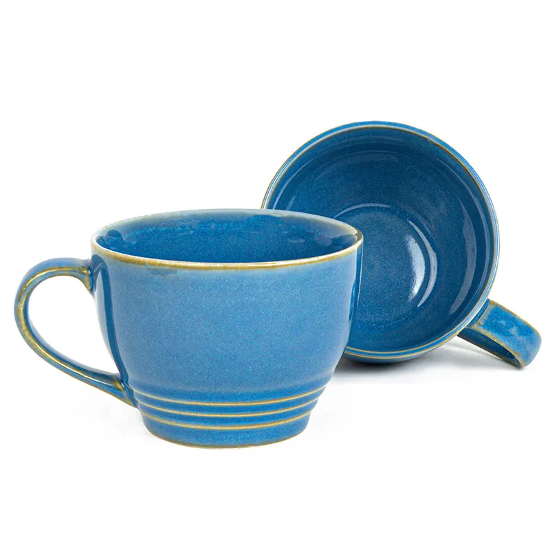 Gradient Brew Ceramic Coffee Mug (Light Blue/500 mL Each) - Set Of Two media 6