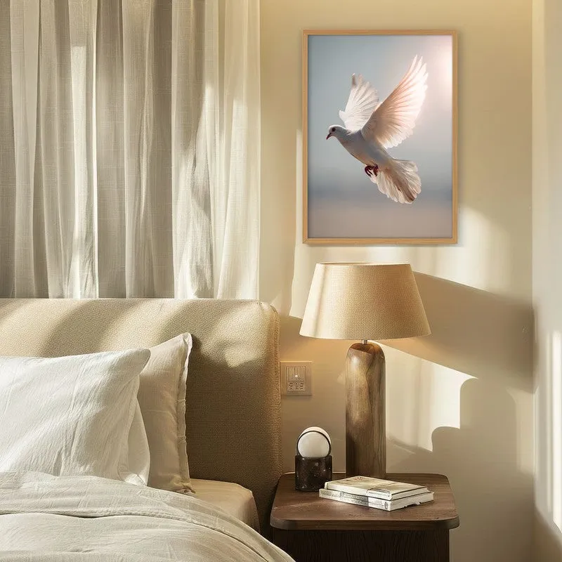 Wings of Peace Archival Paper Wall Painting With Brown Frame media 4
