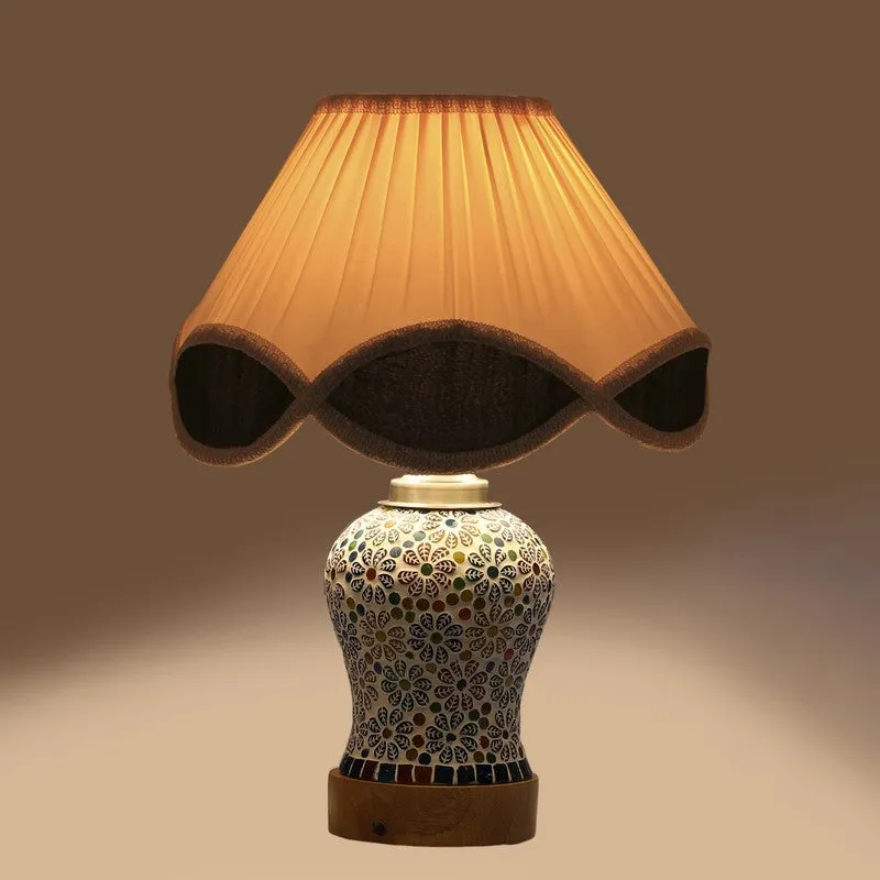Santora Arc Pleated Wooden Table Lamp - Multicolor media 7