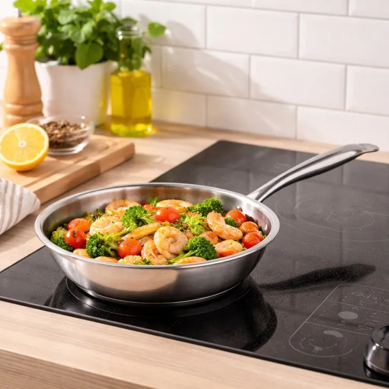 Solara Stainless Steel Frying Pan with Handle (1700 ML) - 22 CM media 1