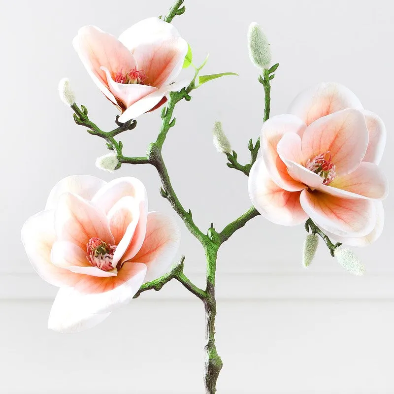 Magnolia Bloom Artificial Flower Stem - White media 5