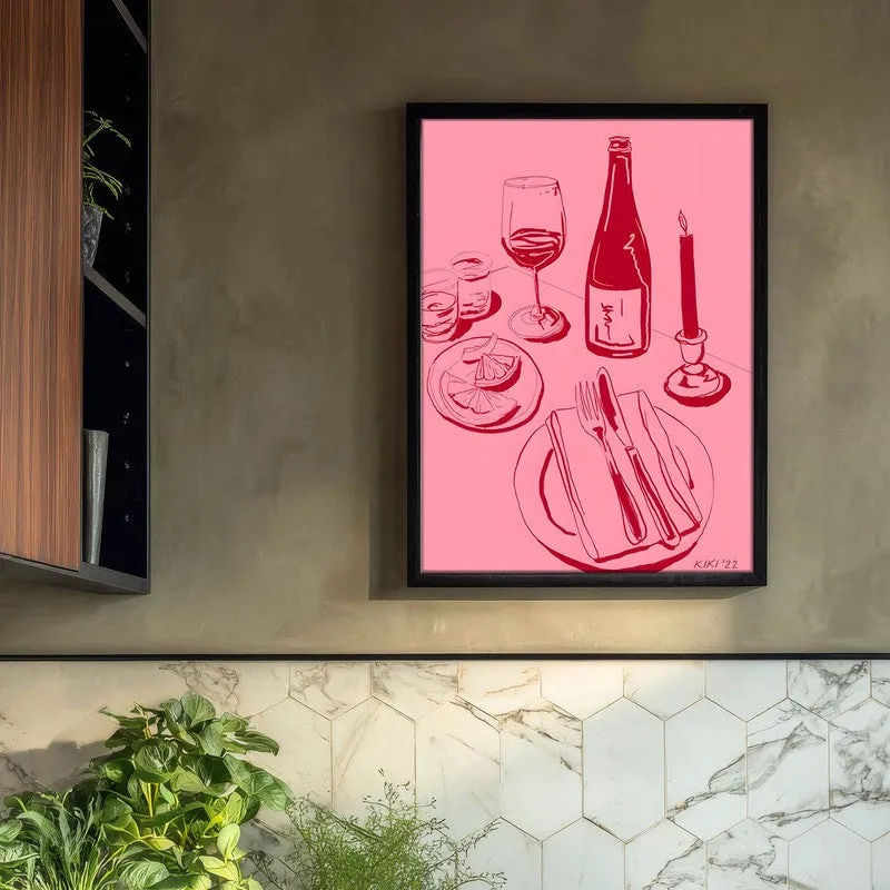 Bar Cart Bliss Archival Canvas Wall Art - Black media 3