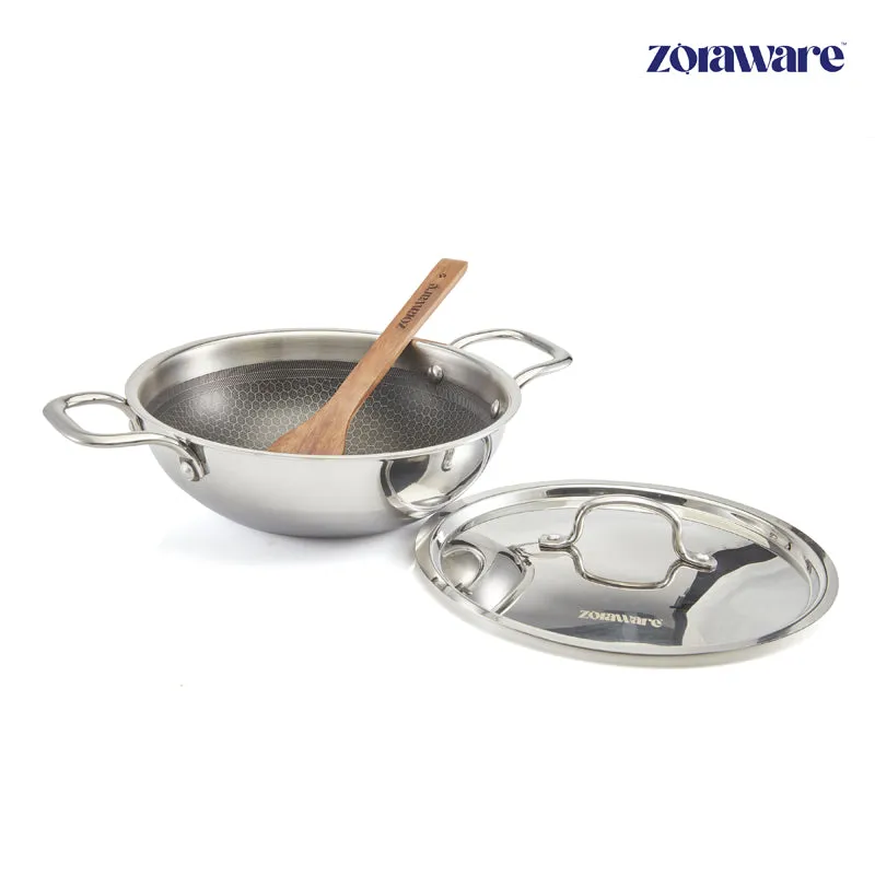 Zoraware Induction Safe Kadhai With Lid - 1600 mL/20 CM media 6