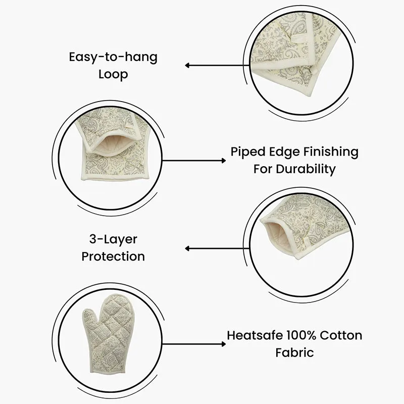 Swayam Tapsi Kitchen Gloves (Beige & Grey) - Set Of Two media 6