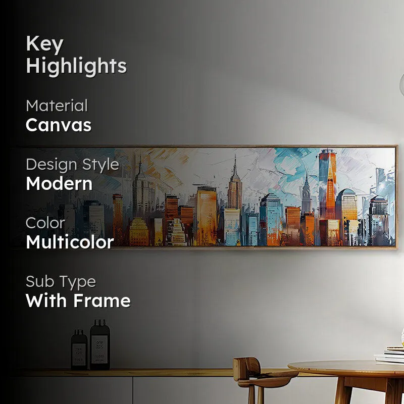 Vibrant Cityscapes Modern Canvas Wall Art With Frame media 2