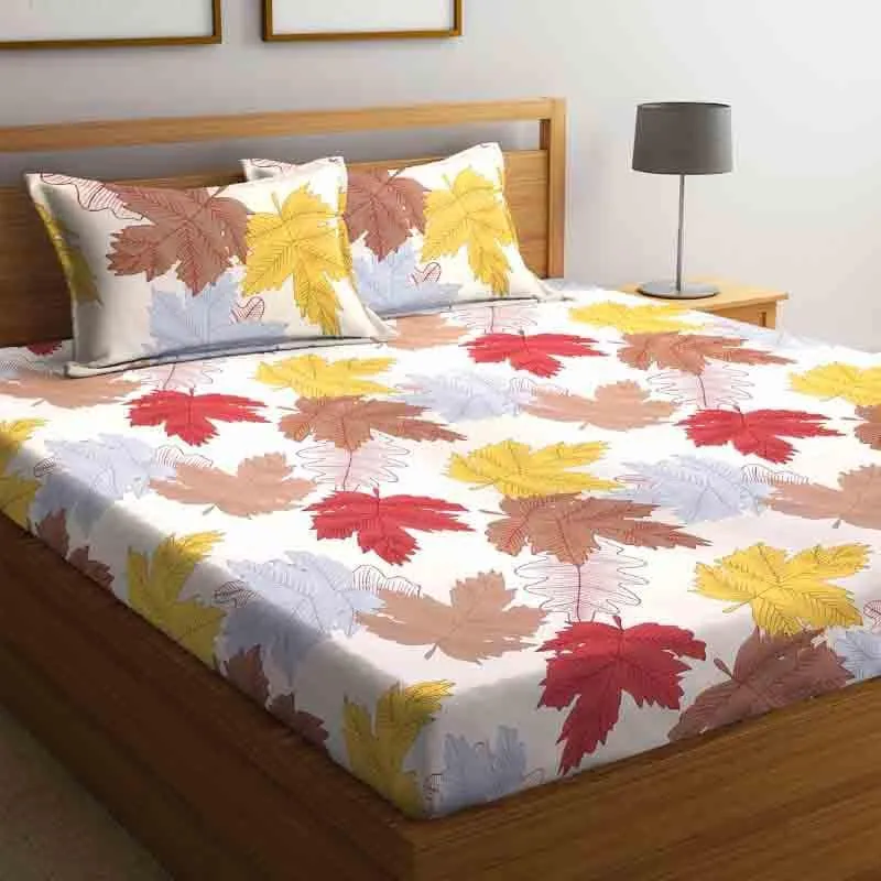 Maple Leaf Bedsheet (Multicolor) - 180 GSM media 3