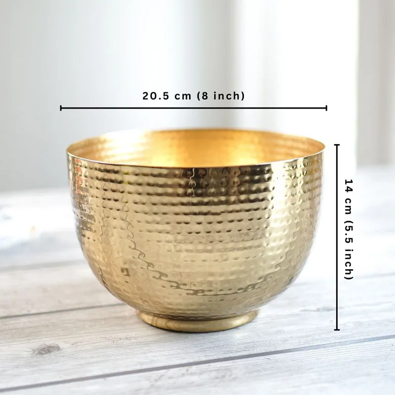Finasa Metal Hammered Planter - Gold media 7