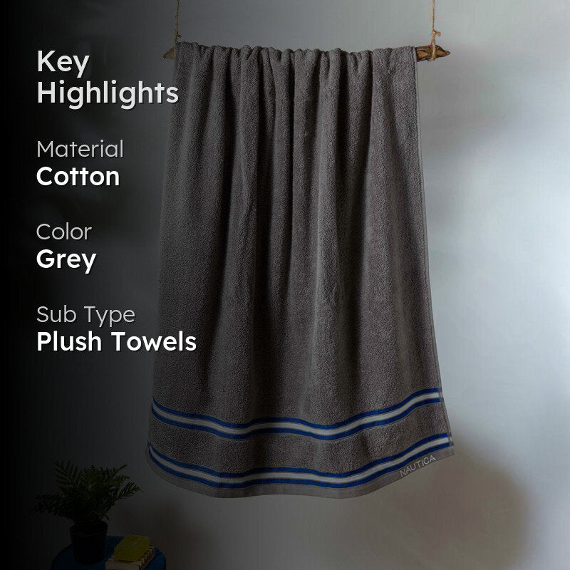 Nautica Dove Dual Down Bath Towel - Grey media 2