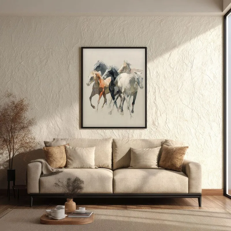 Horse of the Wind Wall Painting With Black Frame media 3