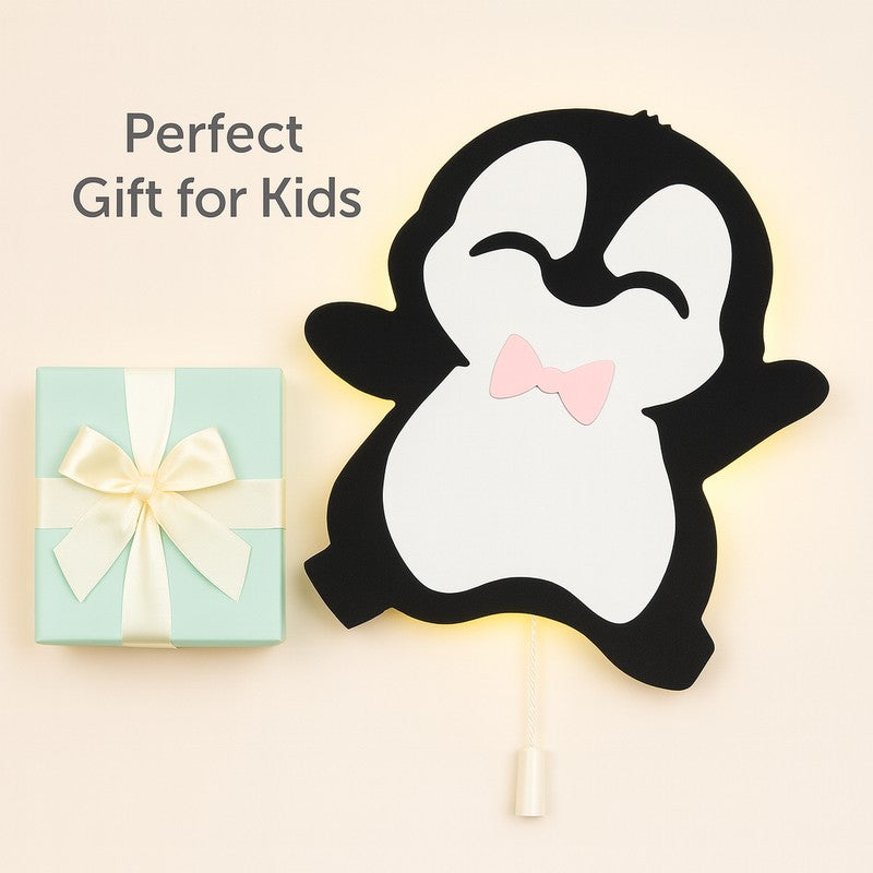 Snuggle Penguin Battery Operated MDF Wall Lamp media 5